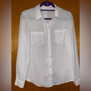 White House Black Market. Polka dot button up. Size 8